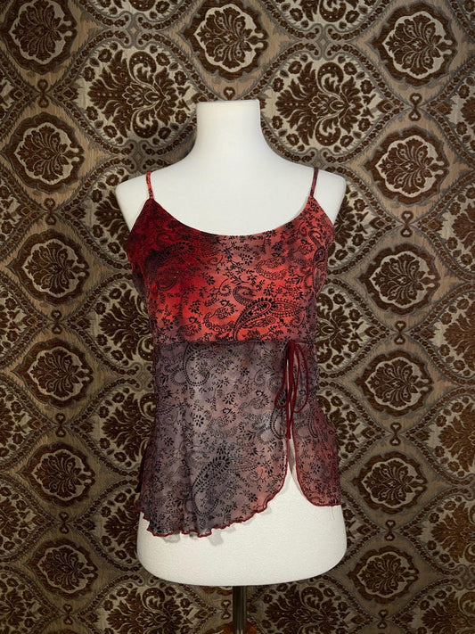 Vintage 90’s/Y2K Top This Paisley Sheer Sparkle Camisole
